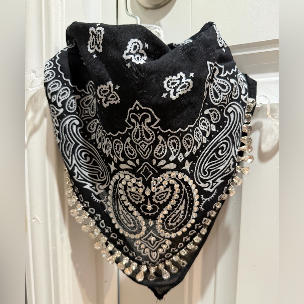 Blue B Rhinestone Bandana